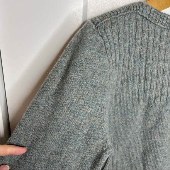 Madewell Pinewood Sage Blue Wool Blend Pullover Side Button Sweater Size Large - Picture 6 of 6